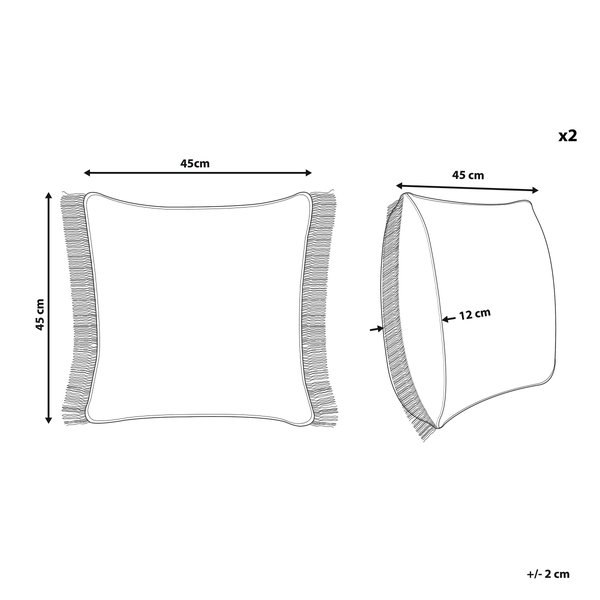 Dekokissen 2er Set LONAR 45 x 45 cm Sandbeige