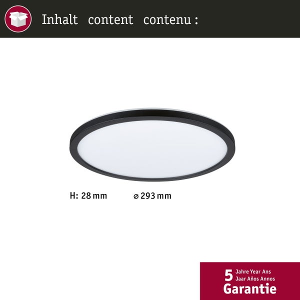 LED Panel Atria Shine Backlight rund 293mm 16W 1600lm 3000K Schwarz