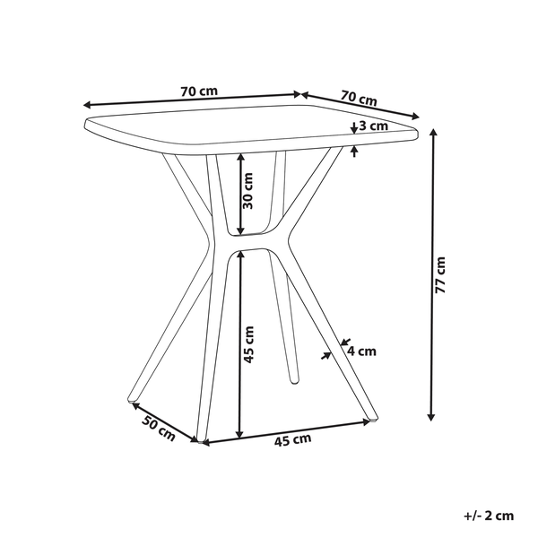 Gartentisch SERSALE 70 cm 70 cm Weiß