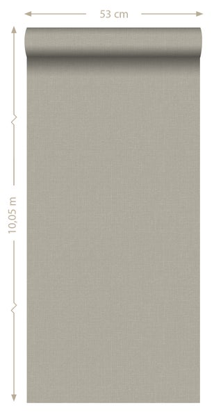 ESTAhome Tapete Leinen-Optik Taupe - 53 cm x 10.05 m - 148742