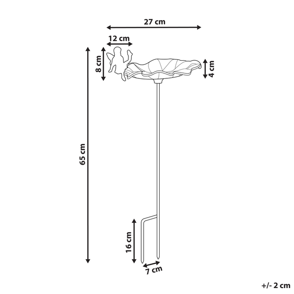 Skizze einer Vogeltränke mit Maßen