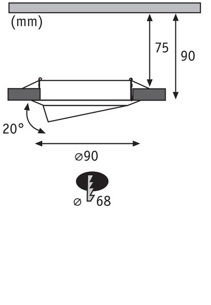LED Einbauleuchte 3-Step-Dim Base Basisset schwenkbar rund 90mm 20° GU10 3x5W 3x350lm 230V dimmbar 3000K Eisen gebürstet