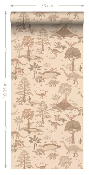 ESTAhome Tapete Dinosaurier Beige - 50 x 900 cm - 131659