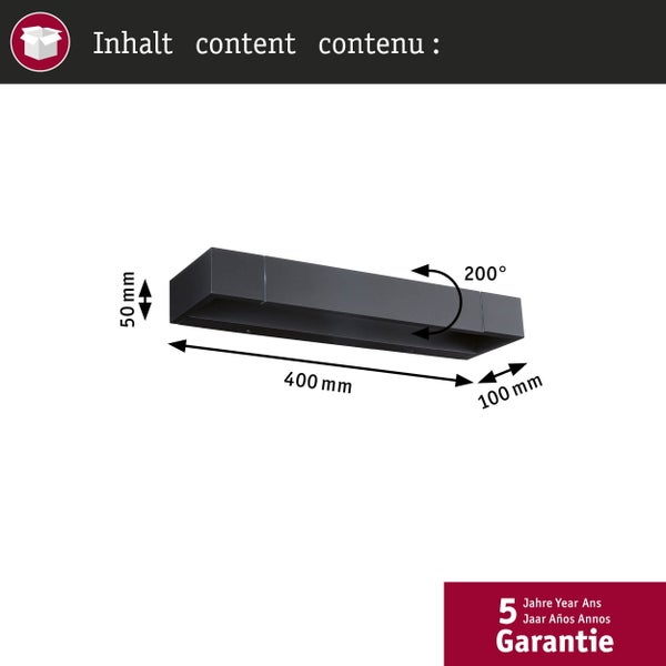 Selection Bathroom LED Wandleuchte Lucille IP44 2700K 1000lm 230V 11W dimmbar Schwarz