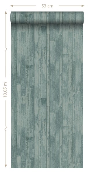 ESTAhome Tapete Holz-Optik Graugrün - 53 cm x 10.05 m - 128840