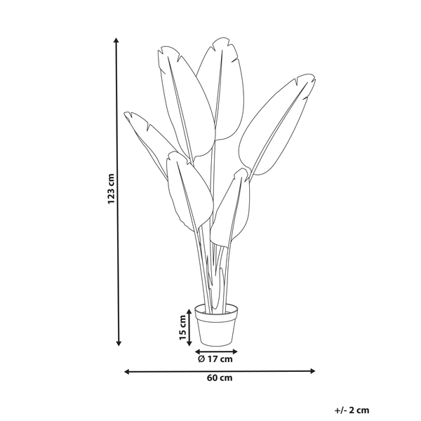 Kunstpflanze BANANA TREE 123 cm Gold