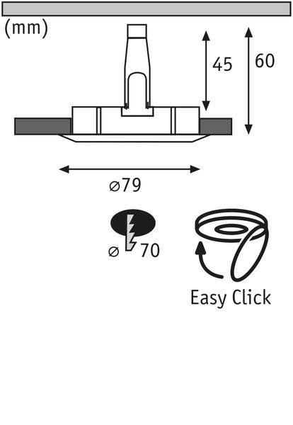 Premium Einbauleuchte IP44 rund 79mm GU5,3 max. 50W 230/12V dimmbar Weiß