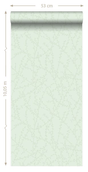 Origin Wallcoverings Tapete Blüte Mintgrün - 53 cm x 10.05 m - 345735