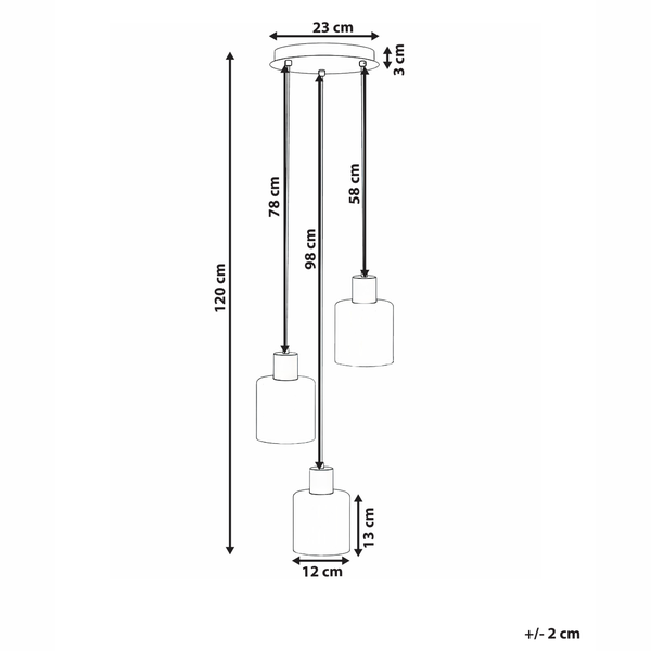 Abmessungen einer Pendelleuchte
