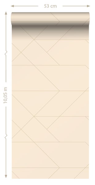 ESTAhome Tapete grafische Linien Beige - 50 x 900 cm - 139773