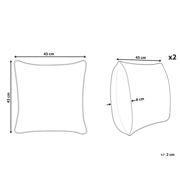 Dekokissen 2er Set PALMIER Samtstoff 45 x 45 cm Cremeweiß Weihnachtsmotiv