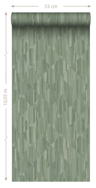 Origin Wallcoverings Tapete 3D Holzoptik Graugrün - 50 x 900 cm - 347868