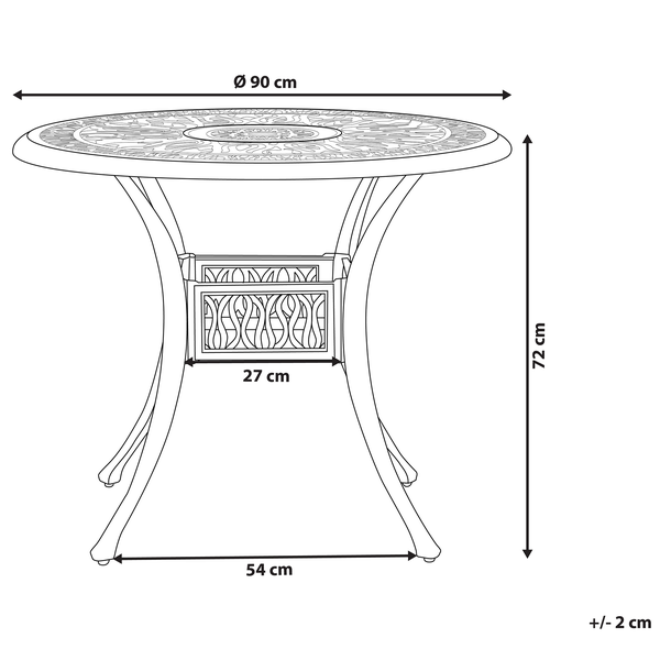 Outdoor Bistrotisch ANCONA 90 cm 90 cm Metall Cremeweiß