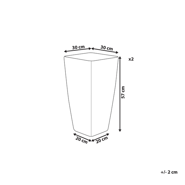 Set mit 2 Blumentöpfen MODI Stein 30 cm Weiß