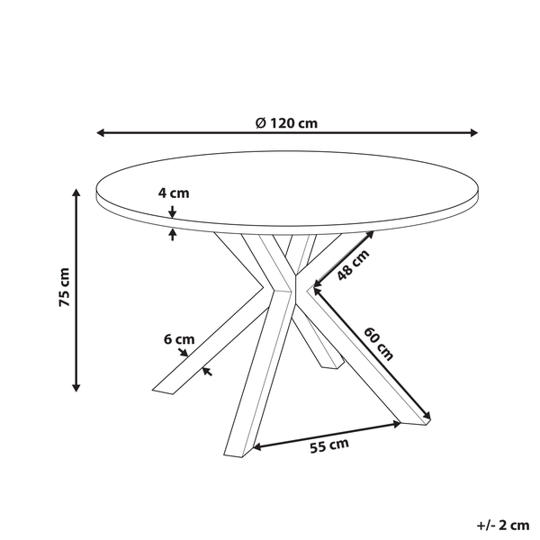 Gartentisch MALETTO 120 cm 120 cm Glas Dunkelgrau