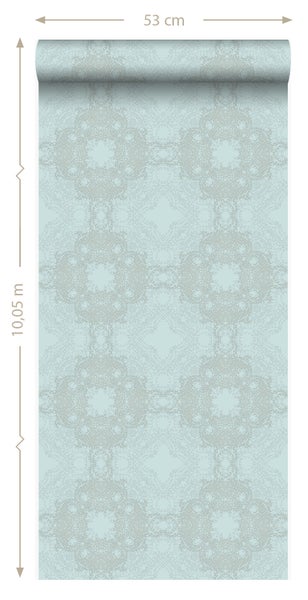 Origin Wallcoverings Tapete grafische Form Meeresgrün - 53 cm x 10,05 m - 346222