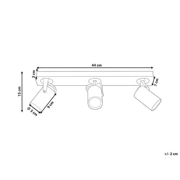 Strahler 3-flammig KLIP verstellbar Metall Weiß