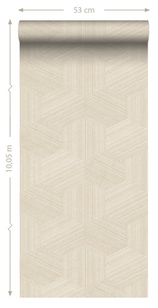 Origin Wallcoverings Tapete 3D-Muster Hellbeige - 50 x 900 cm - 347941