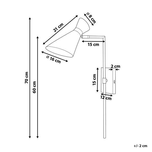 Wandlampe MELAWI verstellbar Metall Weiß