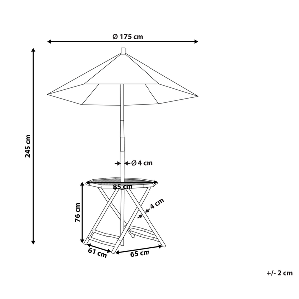 Outdoor Bistrotisch MOLISE 85 cm 85 cm Bambusholz Hellbraun