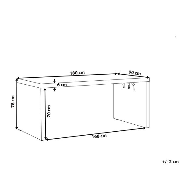 Gartentisch TARANTO 180 cm 90 cm Beton Grau