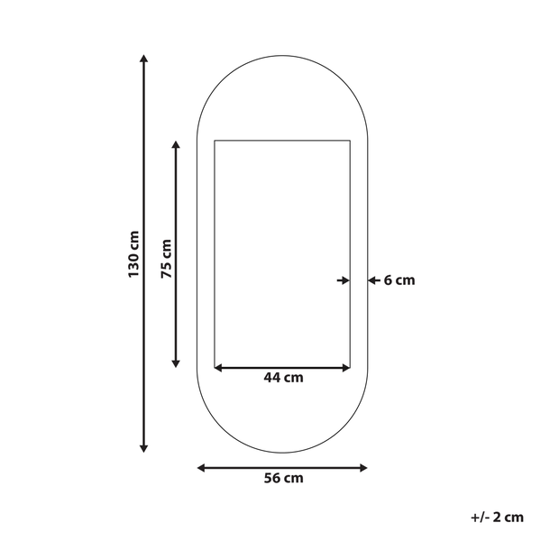 Wandspiegel BRIANT 56 cm 130 cm Holz Weiß