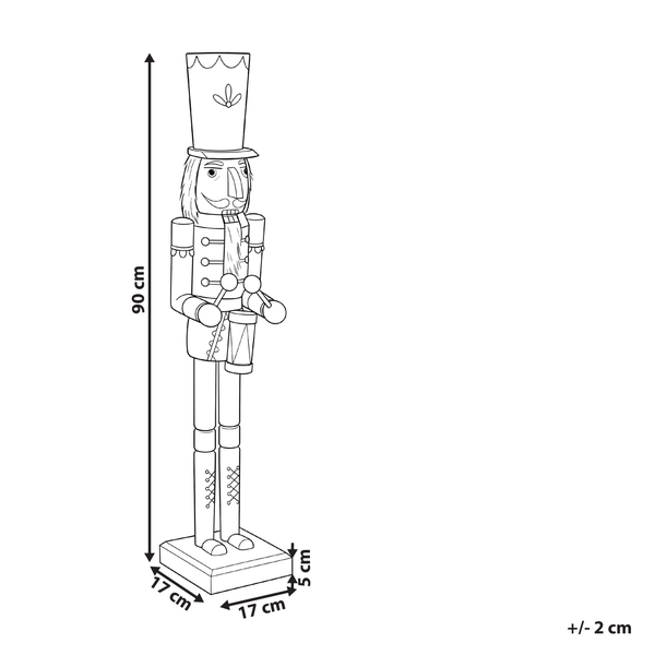 Abbildung eines Nussknackers mit Maßangaben, Höhe 90 cm