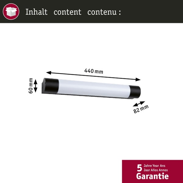 Selection Bathroom LED Spiegelleuchte Orgon Steckdose IP44 3000K 600lm 230V 7,5W Schwarz