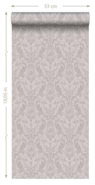 Origin Wallcoverings Tapete Ornamente Grau - 53 cm x 10.05 m - 346217