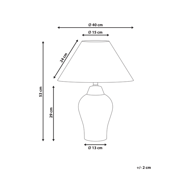 Tischlampe MORACA Porzellan Weiß / Blau