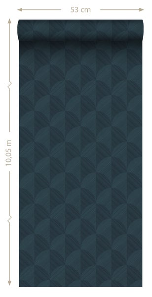 Origin Wallcoverings Tapete 3D Muster Dunkelblau - 50 x 900 cm - 347992