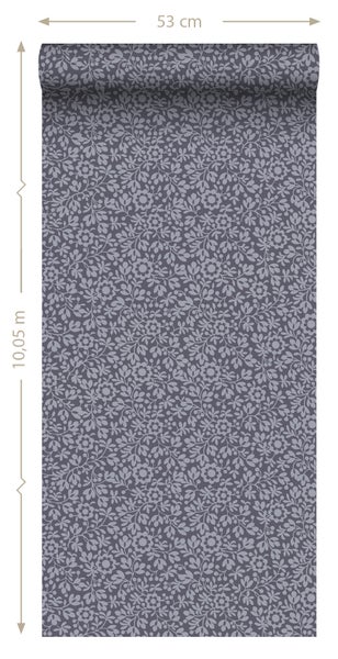 ESTAhome Tapete Blumen Blau - 50 x 900 cm - 131668