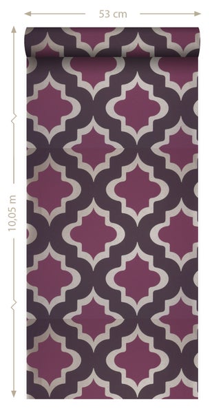 Origin Wallcoverings Tapete Kasbah-Motiv Aubergineviolett - 52 cm x 10.05 m - 307101