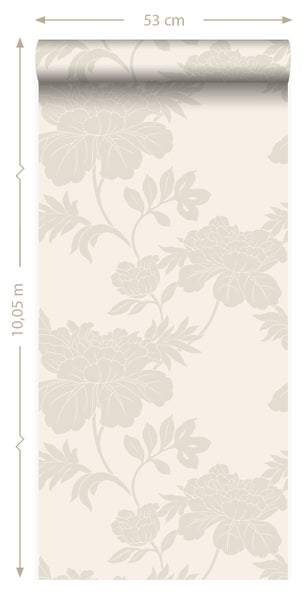 Origin Wallcoverings Tapete Blumen Beige - 53 cm x 10.05 m - 345922