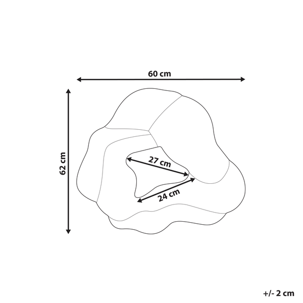 Abmessungen des Deko-Anhängers, 60 x 62 Zentimeter