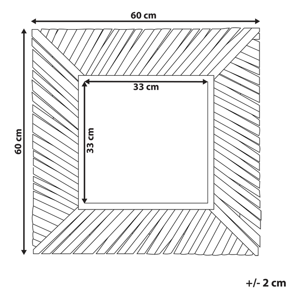 Wandspiegel KANAB 60 cm 60 cm Teakholz Braun