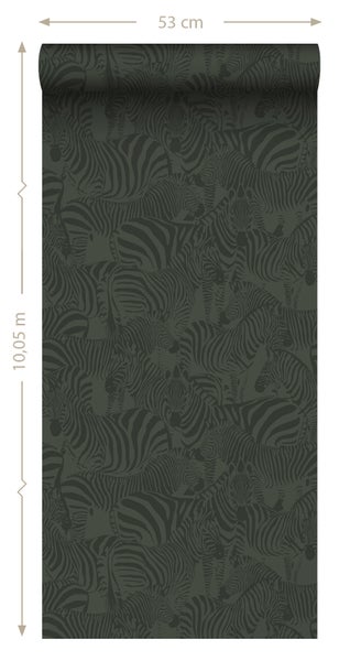 Origin Wallcoverings Tapete Zebras Dunkelgrün - 50 x 900 cm - 347913