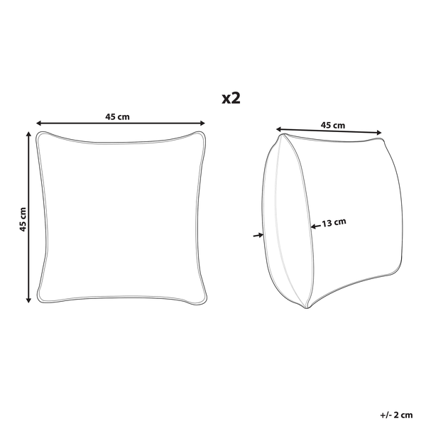 Dekokissen 2er Set DICHONDRA Samtstoff 45 x 45 cm Bunt Blumenmuster