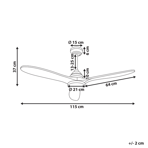 Deckenventilator mit Licht MOYAR mit Fernbedienung Dunkelbraun