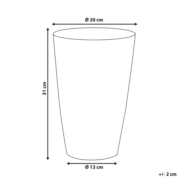Skizze eines Blumentopfes mit Maßangaben