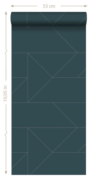 Origin Wallcoverings Tapete grafische Linien Dunkelblau - 53 cm x 10.05 m - 347725