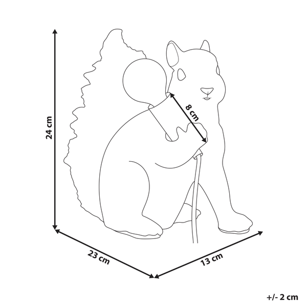 Abmessungen eines Eichhörnchens, 24 x 23 x 13 cm