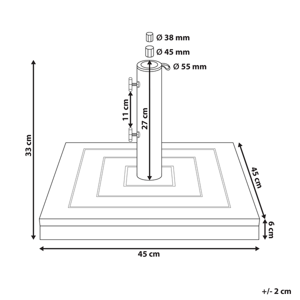 Sonnenschirmfuß CECCANO Braun Quadratisch 21 kg