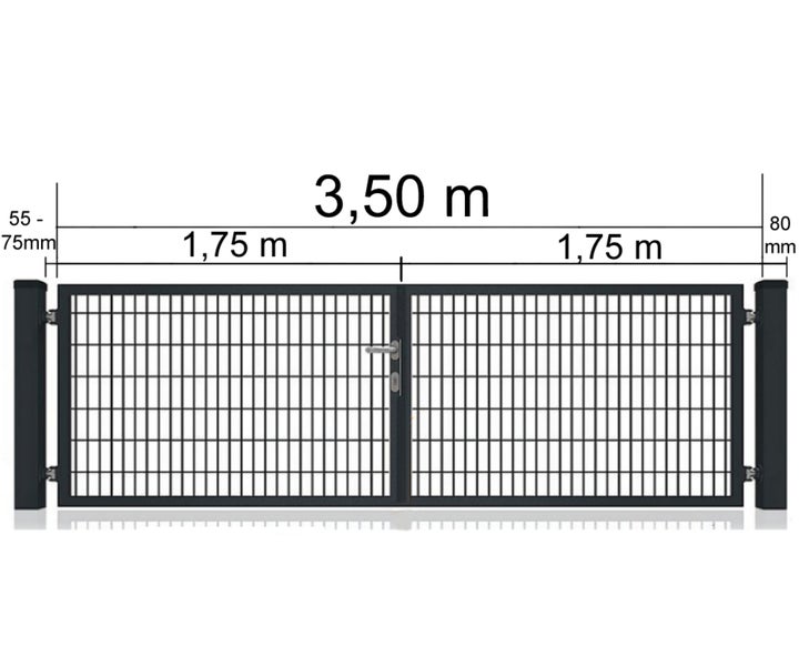 Doppelflügeltor Verzinkt Verzinkt 3500 x 800 mm