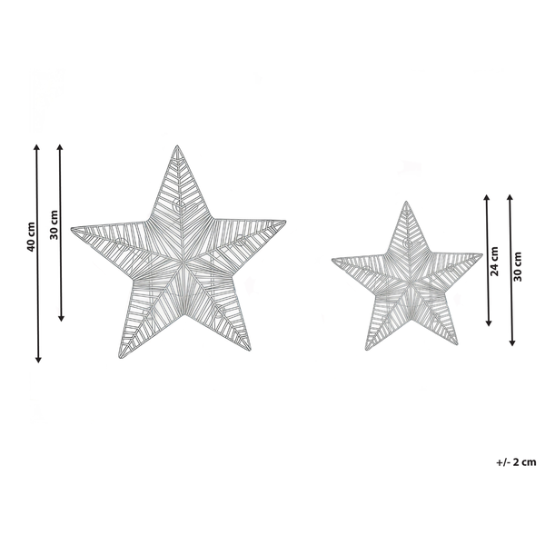 Abbildung von zwei Dekosternen mit Größenangaben