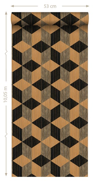 Origin Wallcoverings XXL-Vliestapete 3D Grasmuster Hellbraun und Dunkelbraun - 50 x 900 cm - 357215