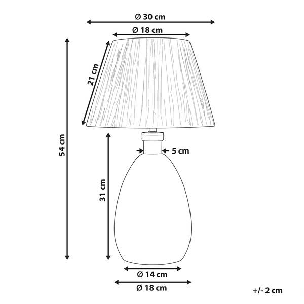Tischleuchte BLANCO Glas Naturfarben