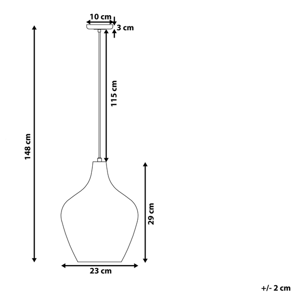 Hängeleuchte Glas silber Glockenform SANGONE