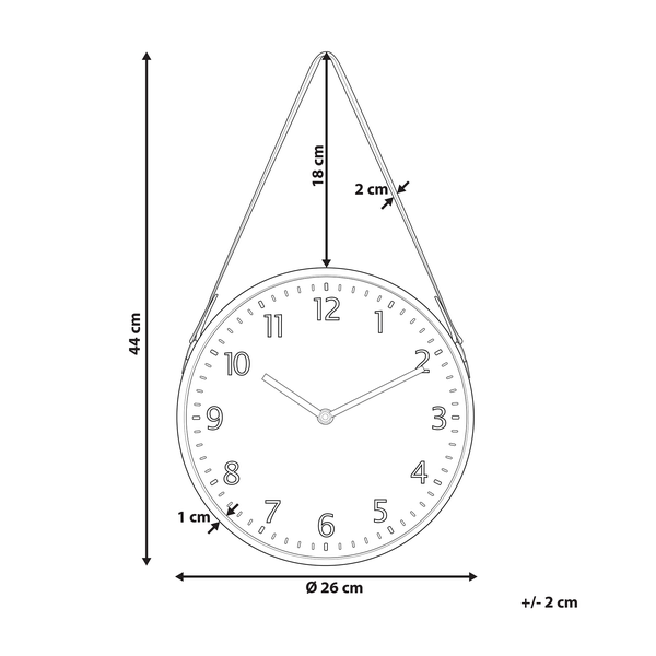 Wanduhr RENENS 26 cm Braun