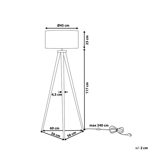 Stehlampe NITRA Eichenholz Schwarz